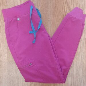 Figs zamora jogger scrub pants, size XS, raspberry sorbet